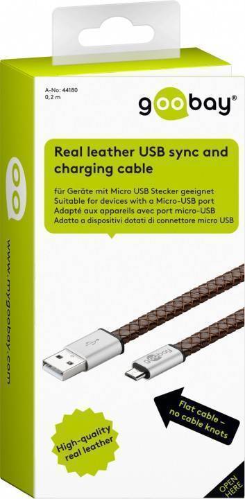 Micro USB Lade- und Synchronisationskabel; Leder