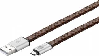 Micro USB Lade- und Synchronisationskabel; Leder