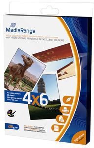 MediaRange 100x150mm Fotopapier-Karten, hochglänzend, 220g, 50 Blatt