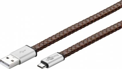 Micro USB Lade- und Synchronisationskabel; Leder