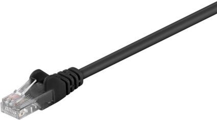 CAT 5e Patchkabel, U/UTP, Schwarz 1m, CCA Kupfergemisch, Goobay