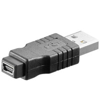 Adapter USB A Stecker auf USB 5 pol. mini B-Buchse