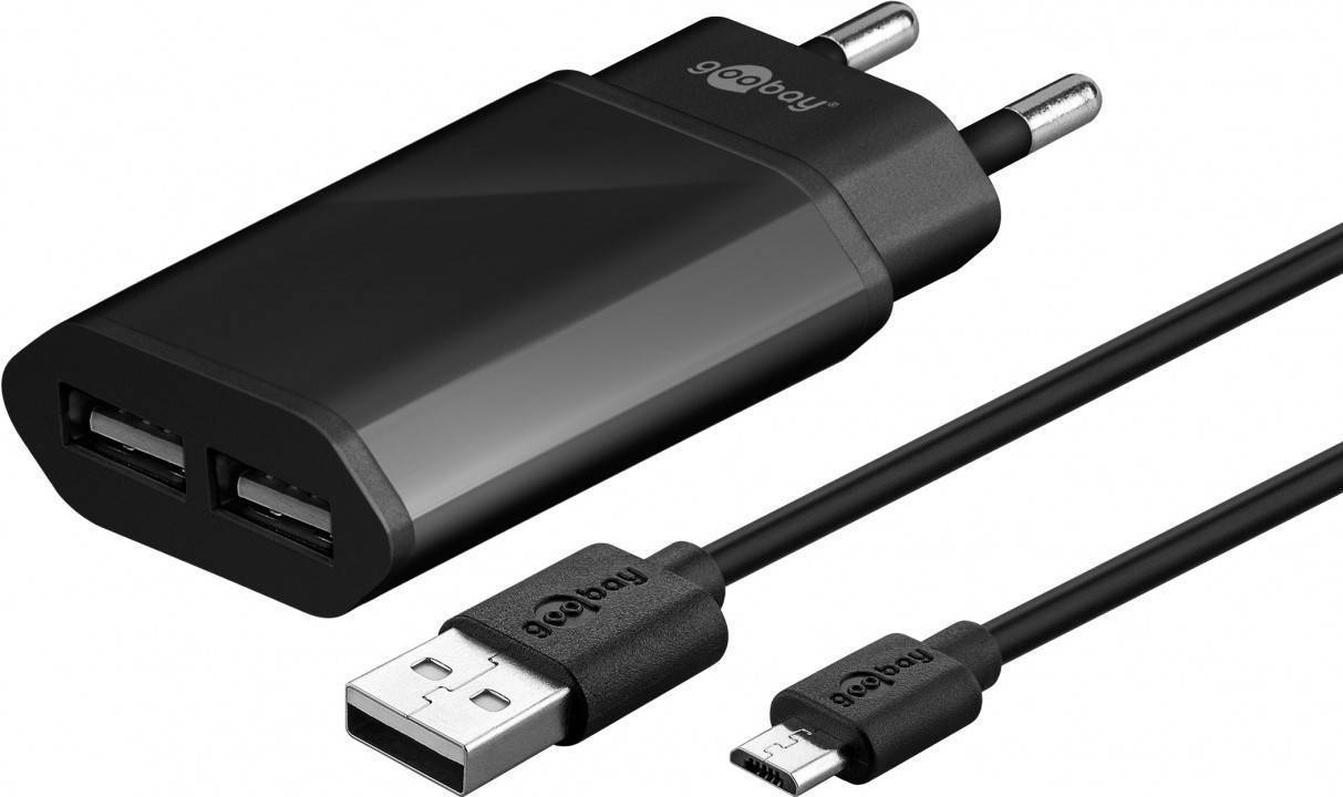 Micro USB Dual Ladeset 2,4 A