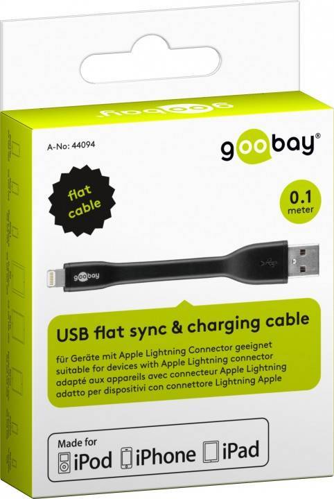 Apple Lightning USB Lade- und Synchronisationskabel; Flachkabel