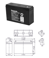 Panasonic LC-R0612P1 / 6V 12Ah Bleiakku